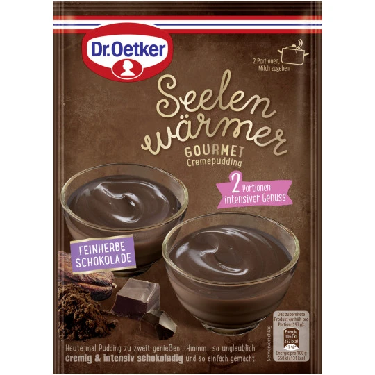 Dr. Oetker Seelenwärmer Gourmet Cremepudding Feinherbe Schokolade 87G 3 Dr. Oetker Seelenwärmer Gourmet Cremepudding Feinherbe Schokolade 87G